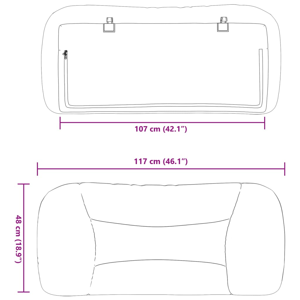 Headboard Cushion Dark Grey Fabric
