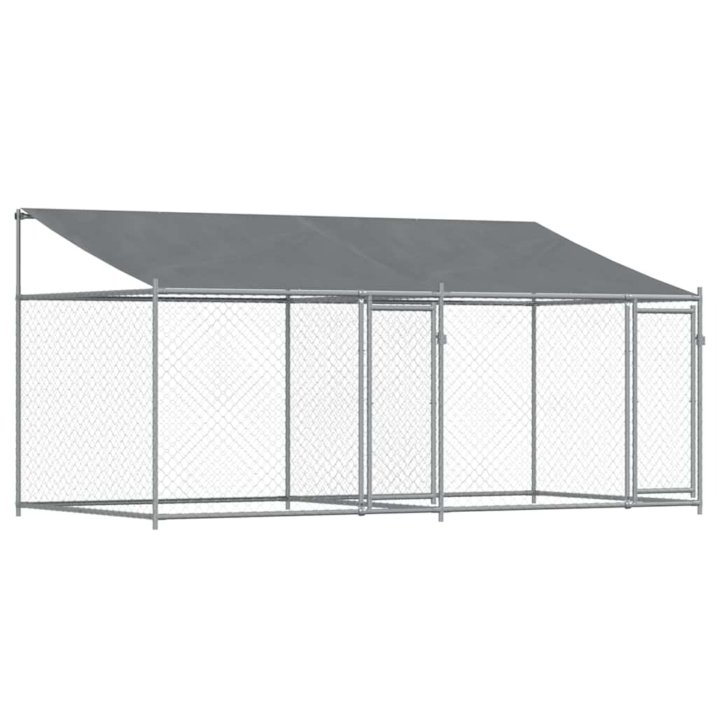 Large Dog Run Enclosure Galvanised Steel 4x2m | Simpledeals