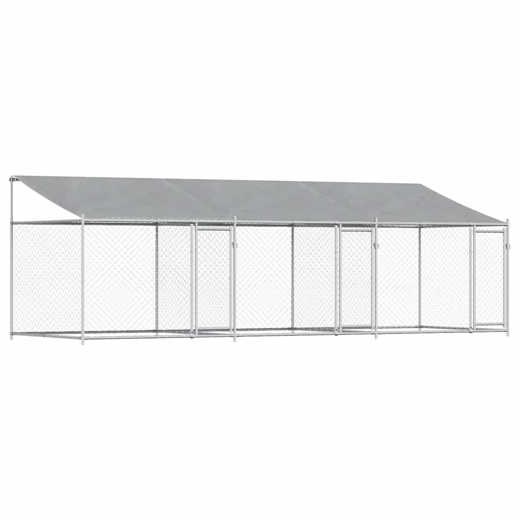 Large Dog Run Cage Roof Galvanised Steel 6x2m | Simpledeals