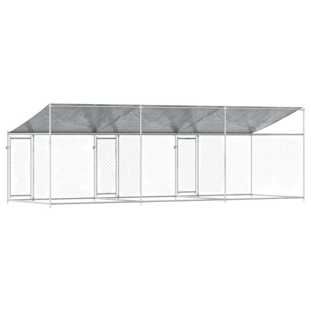 Large Dog Run Cage Roof Galvanised Steel 6x2m | Simpledeals