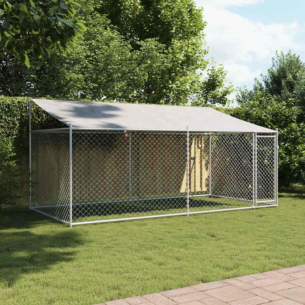 Large Dog Kennel Run Galvanised Steel 4x2x2m | Simpledeals