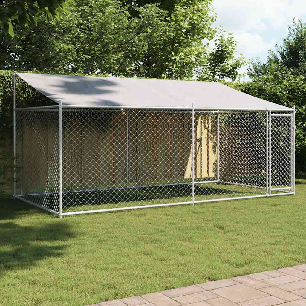 Large Dog Kennel Run Galvanised Steel 4x2x2m | Simpledeals