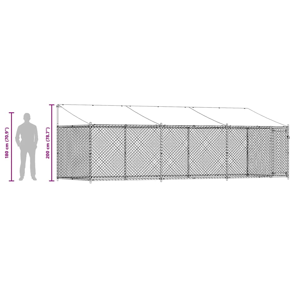 Large Outdoor Dog Kennel Run Galvanised Steel 6x2m | Simpledeals