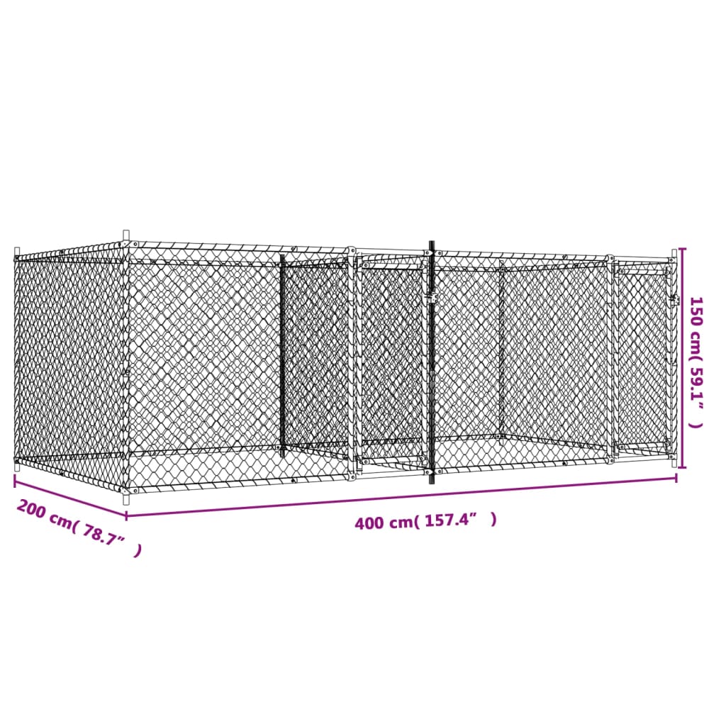 Large Galvanised Steel Dog Cage Outdoor Run | Simpledeals