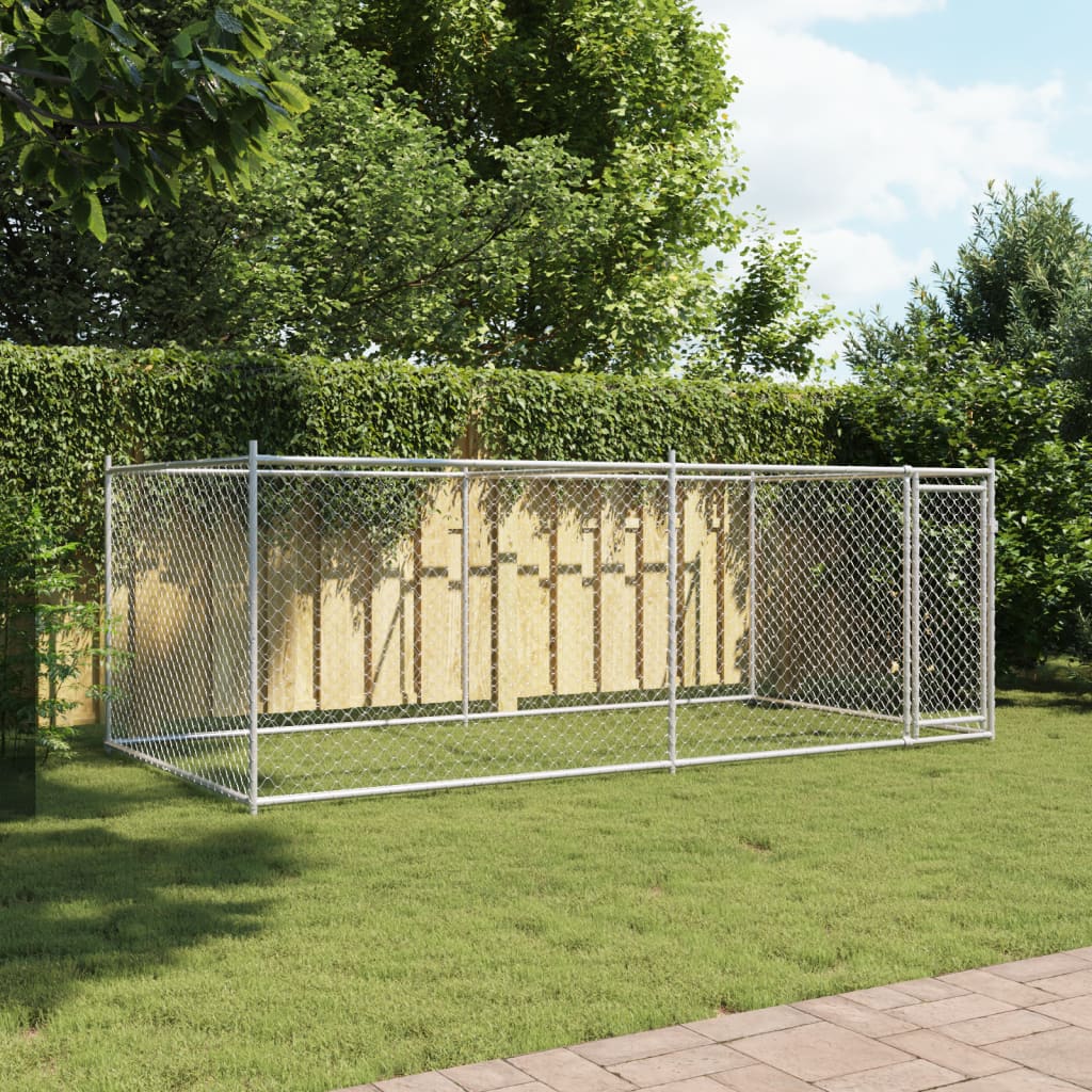 Large Dog Kennel Run Galvanised Steel 4x2m | Simpledeals