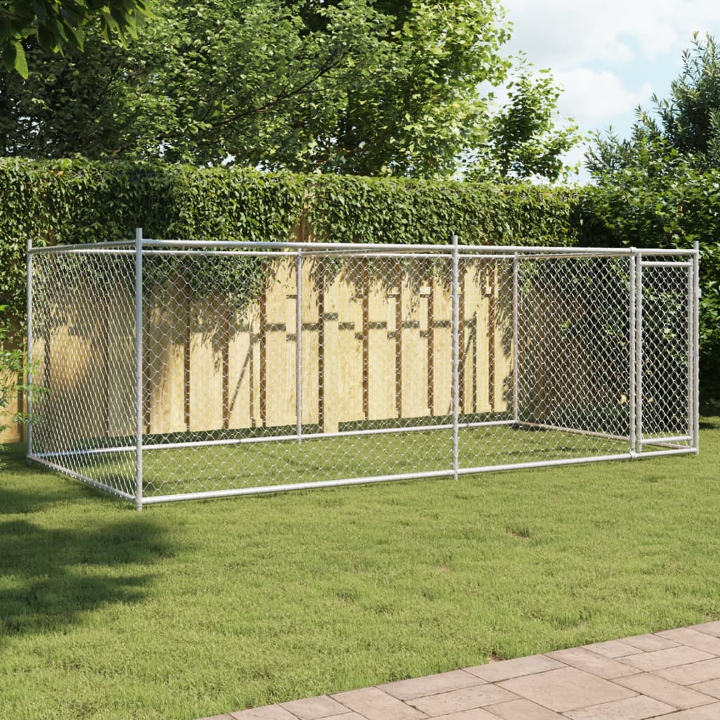 Large Dog Kennel Run Galvanised Steel 4x2m | Simpledeals