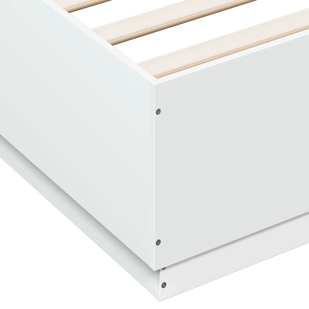 Bed Frame White  Engineered Wood Queen Size
