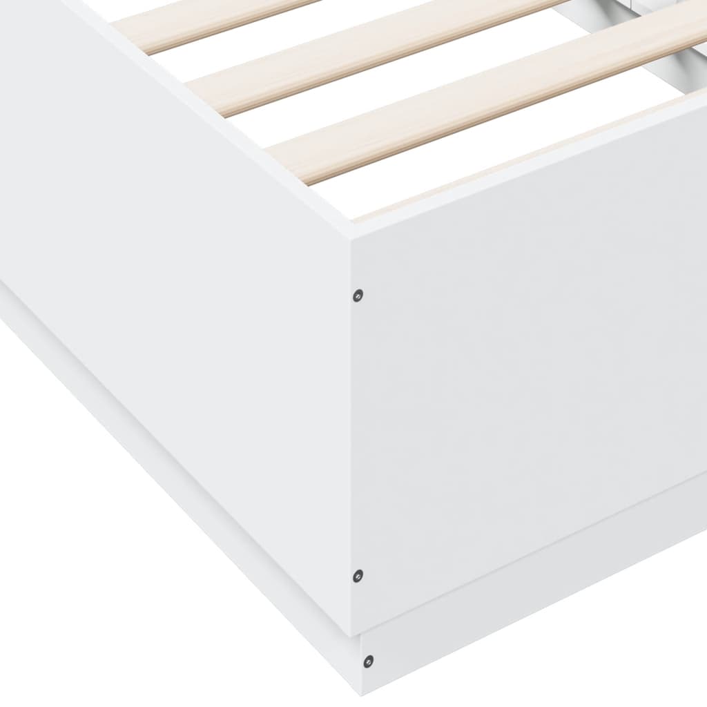 Bed Frame  White Engineered Wood Sigle Size