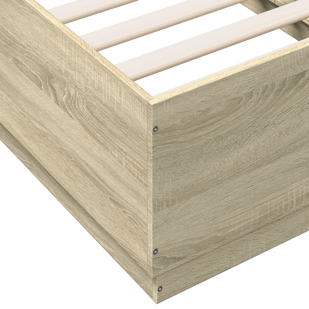 Bed Frame Sonoma Oak Engineered Wood Sigle Size