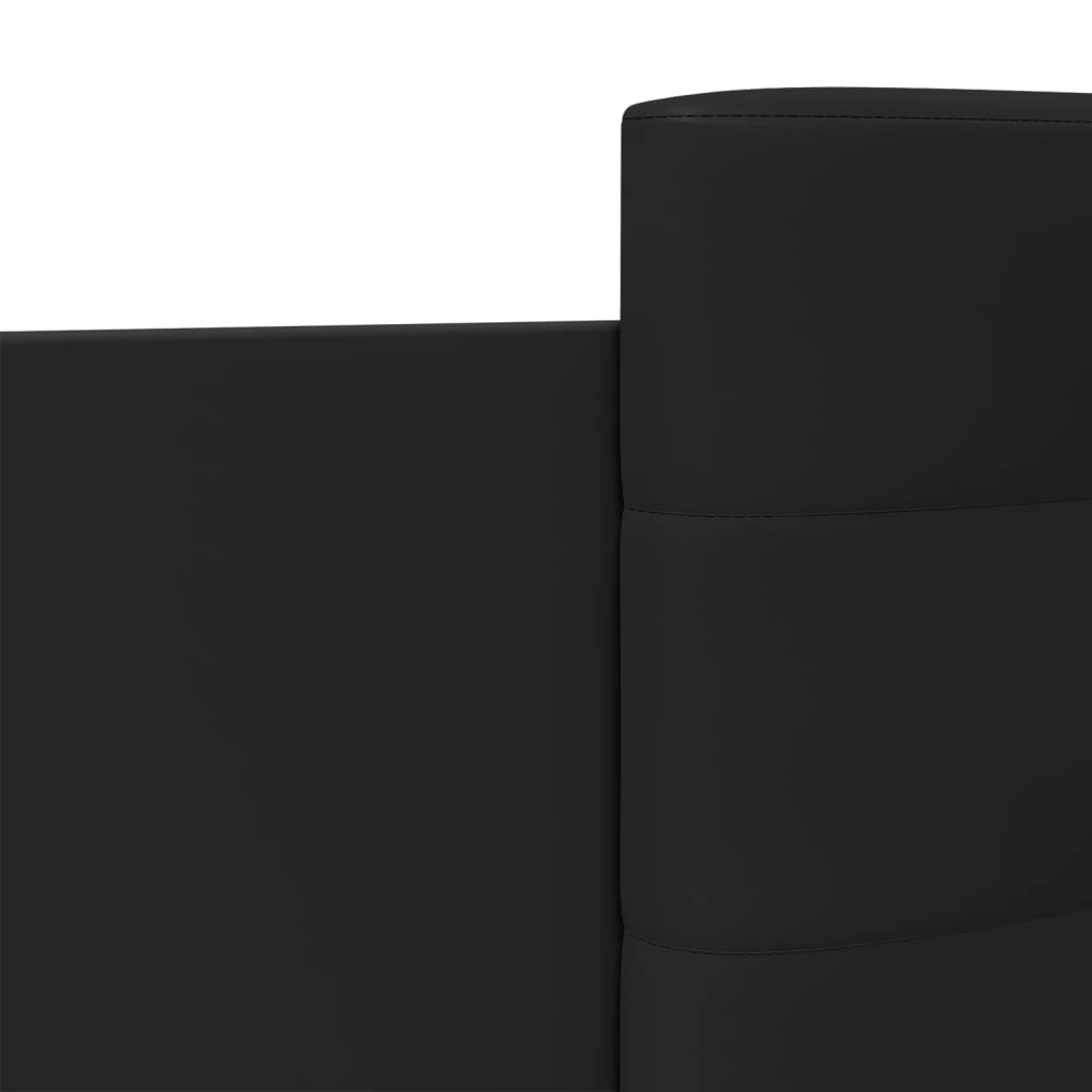 Bed Frame with Headboard Black Engineered Wood - Single Size