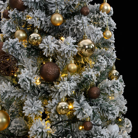 Artificial Hinged Christmas Tree with 300 LEDs, Ball Set 180 cm