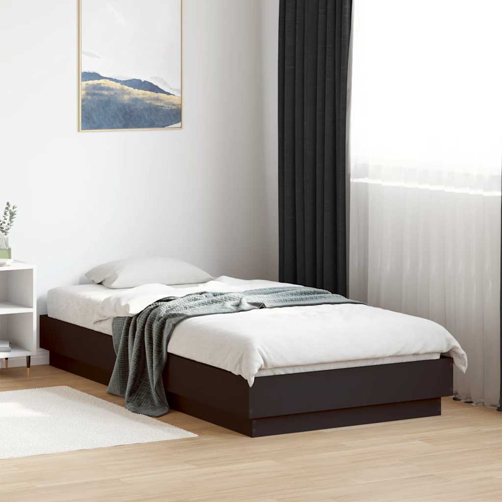 Bed Frame Black From Engineered Wood