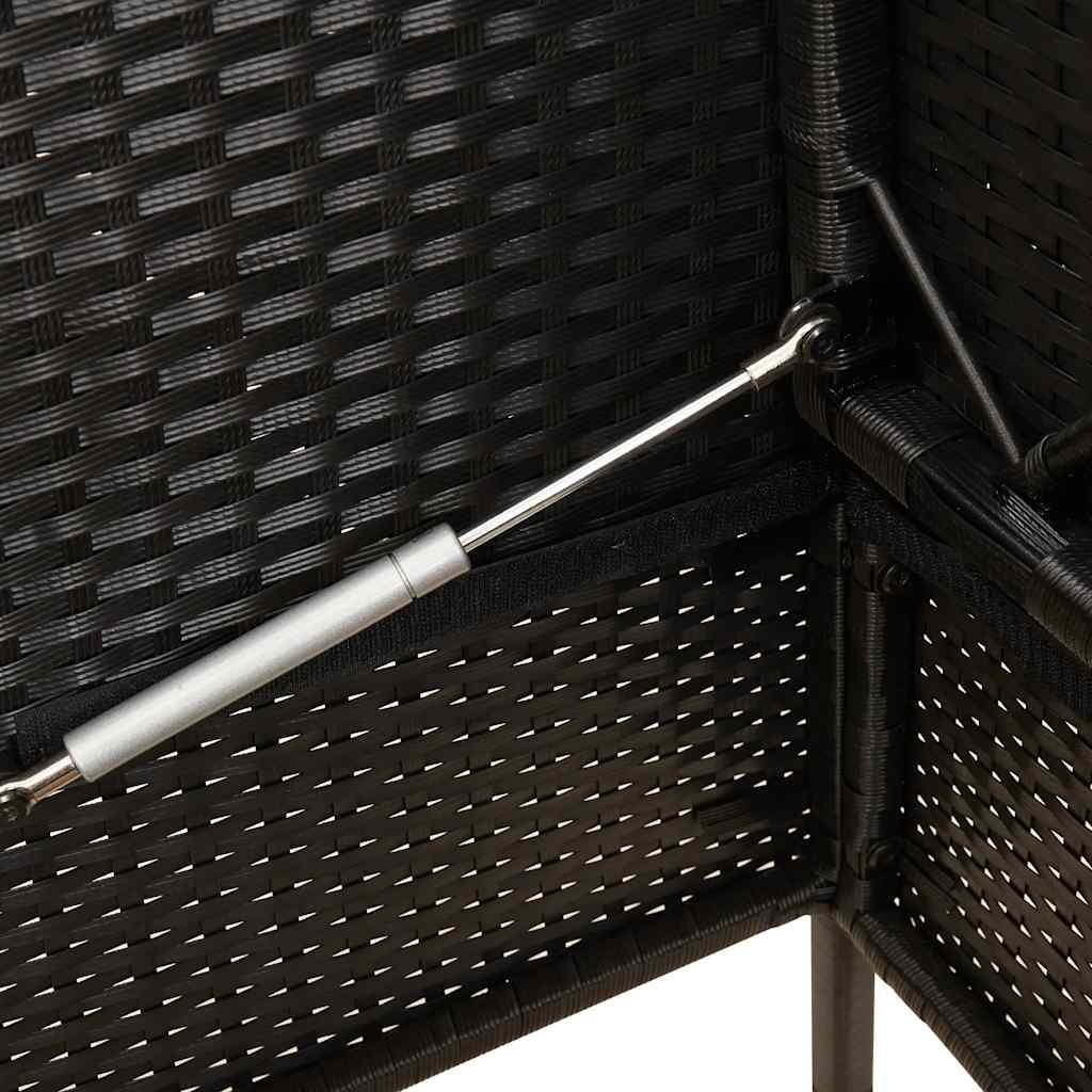 Garden Bench with Cushions Black Poly Rattan, Outdoor Benches