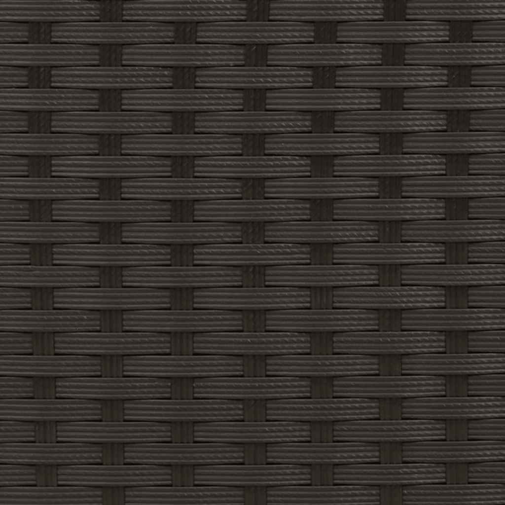 Double Sun Lounger with Canopy and Cushions Black Poly Rattan, Sun Loungers