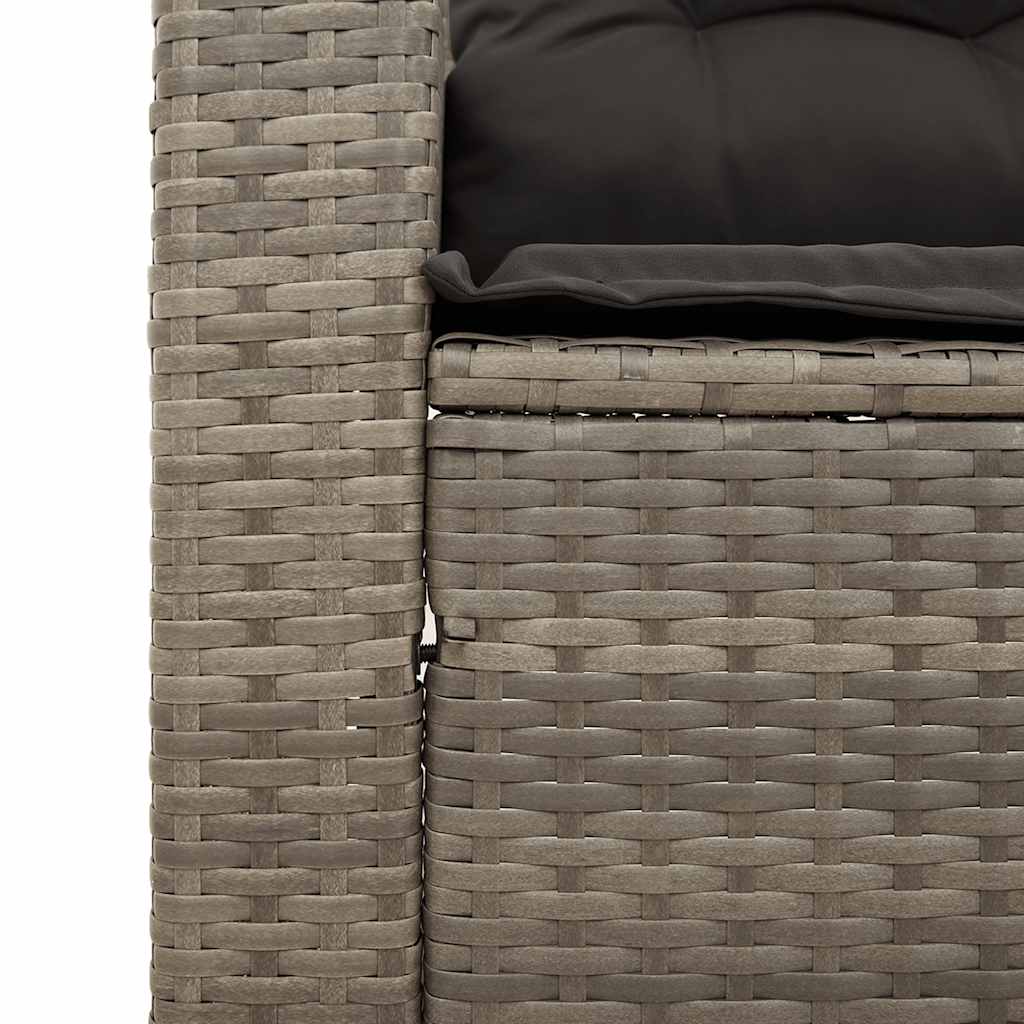 3 Piece Garden Sofa Set with Cushions Grey Poly Rattan