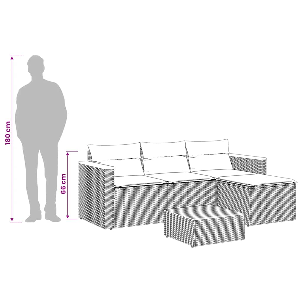 3 Piece Garden Sofa Set with Cushions Grey Poly Rattan