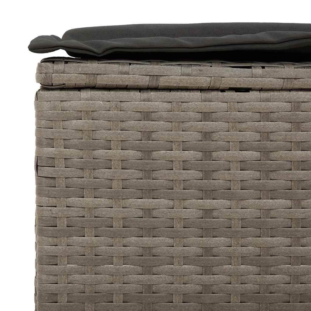 Garden Sofa with Cushions 3-Seater Grey Poly Rattan, Outdoor Sofas
