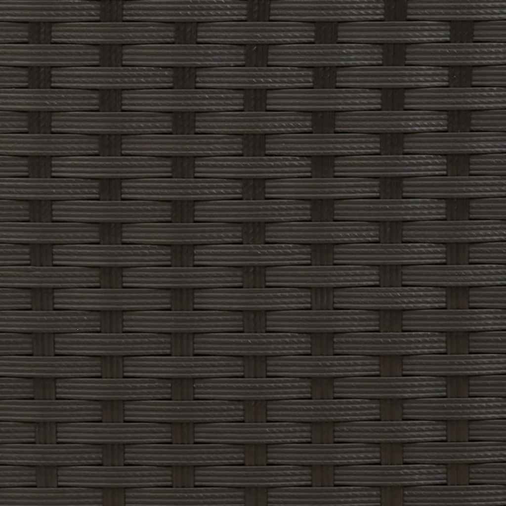 Garden Sofa 2-Seater with Canopy and Stools-Black Poly Rattan, Rattan finish