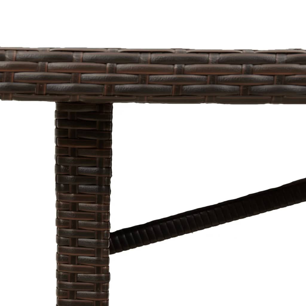 Garden Table with Glass Top Brown Poly Rattan, Outdoor Outdoor Tables