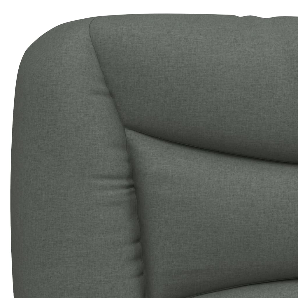 Queen Size Fabric Bed Frame with Headboard Dark Grey\Black