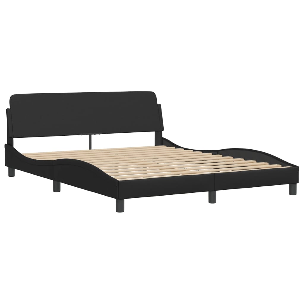 Bed Frame with LED Lights Black Queen Size