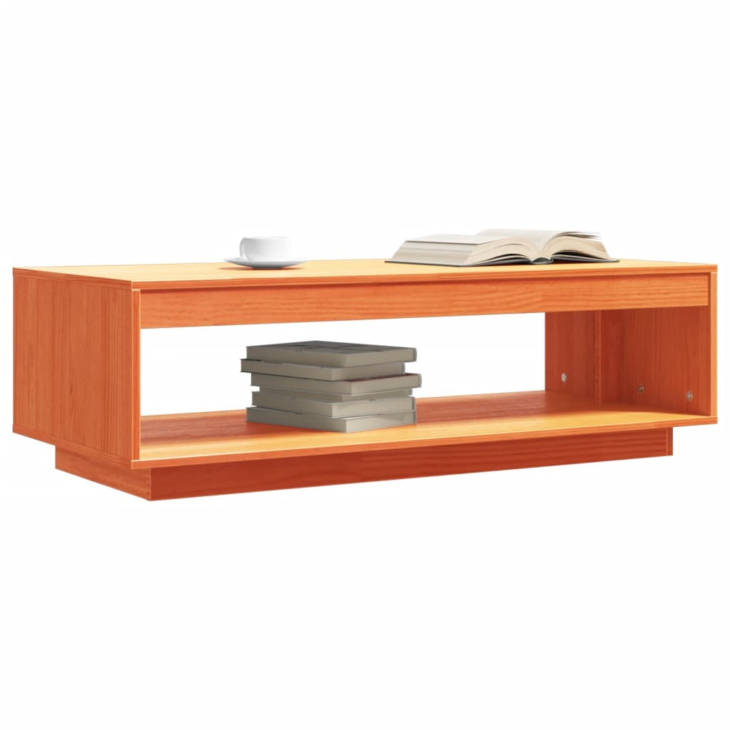 Coffee Tables - Coffee Table Wax Brown Solid Wood Pine