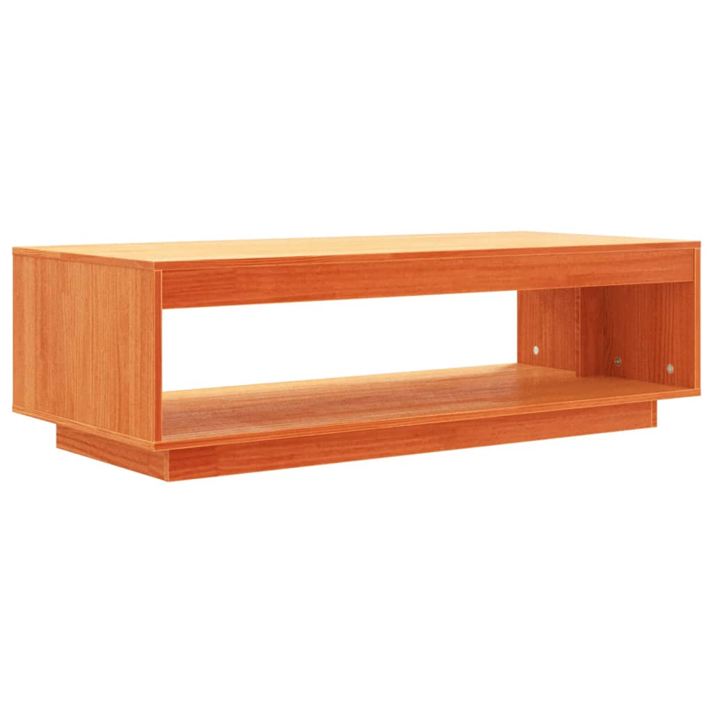 Coffee Table Wax Brown Solid Wood Pine | Brown colour