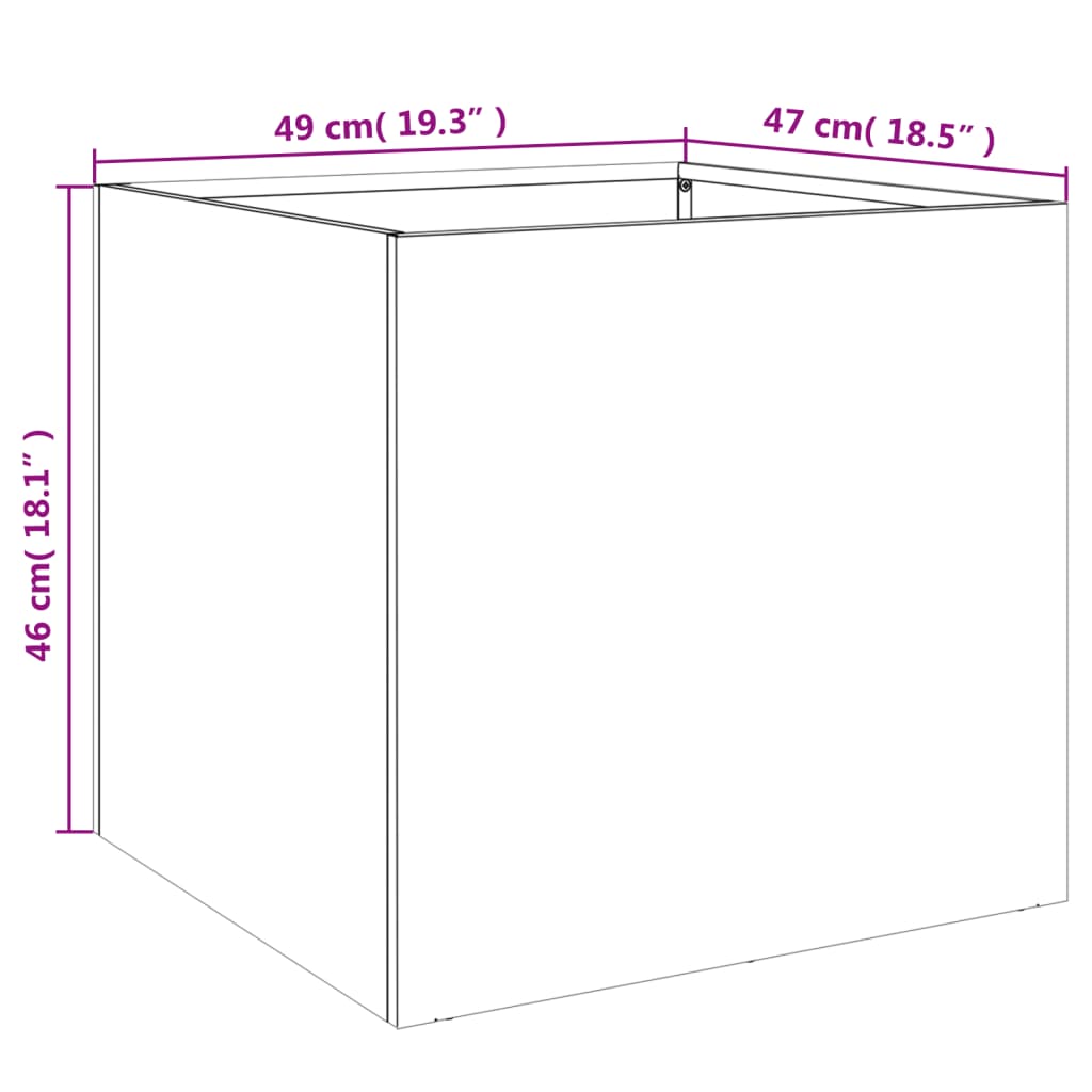 Steel Garden Planters Set of 2 Black 49cm | Simpledeals