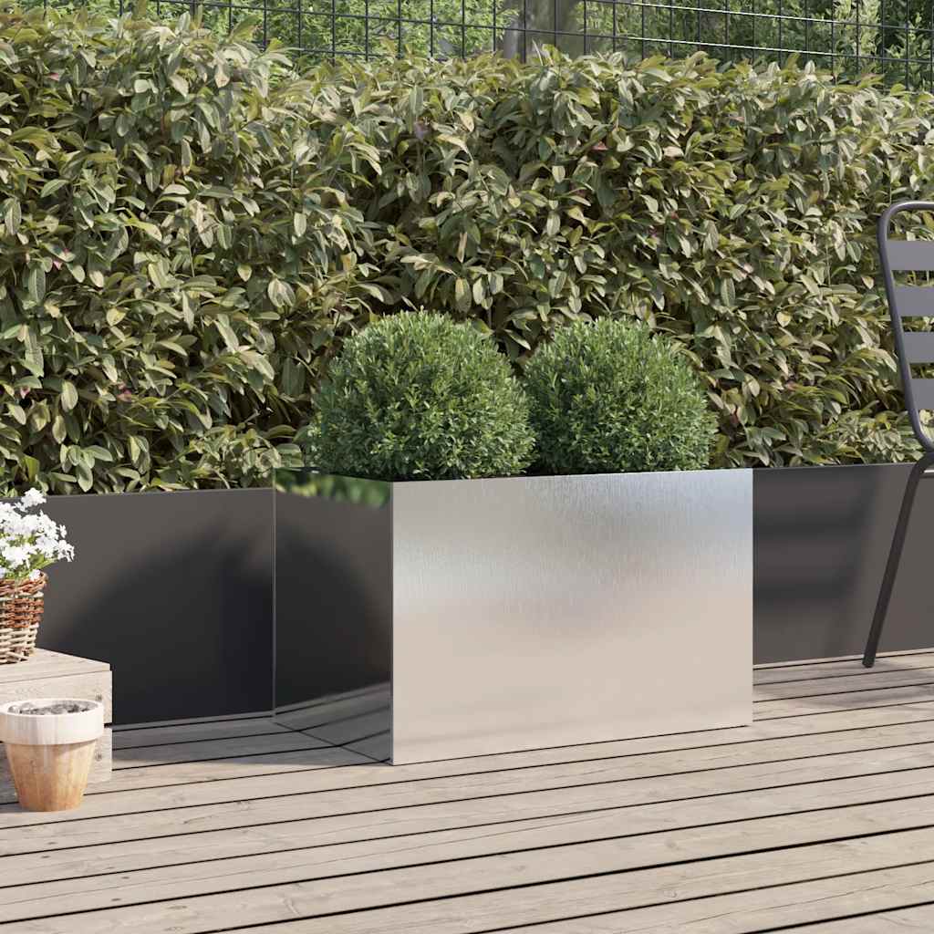 Planter Silver 62x40x39 cm Stainless Steel | Steel finish