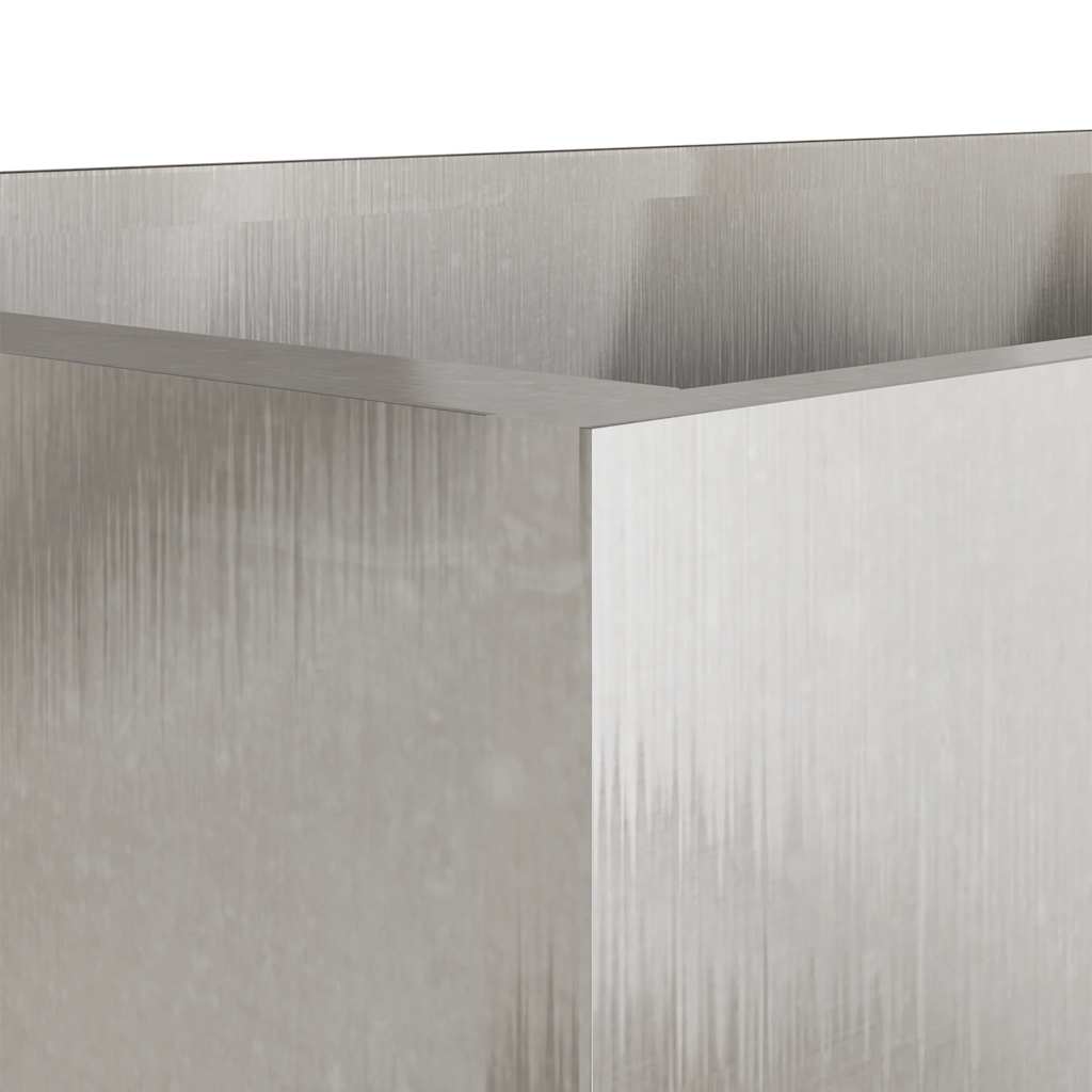 Planter Silver 62x40x39 cm Stainless Steel, Silver colour