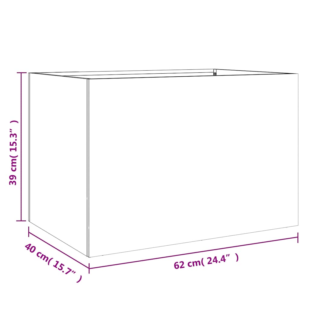 Planter Silver 62x40x39 cm Stainless Steel with Pots & Planters