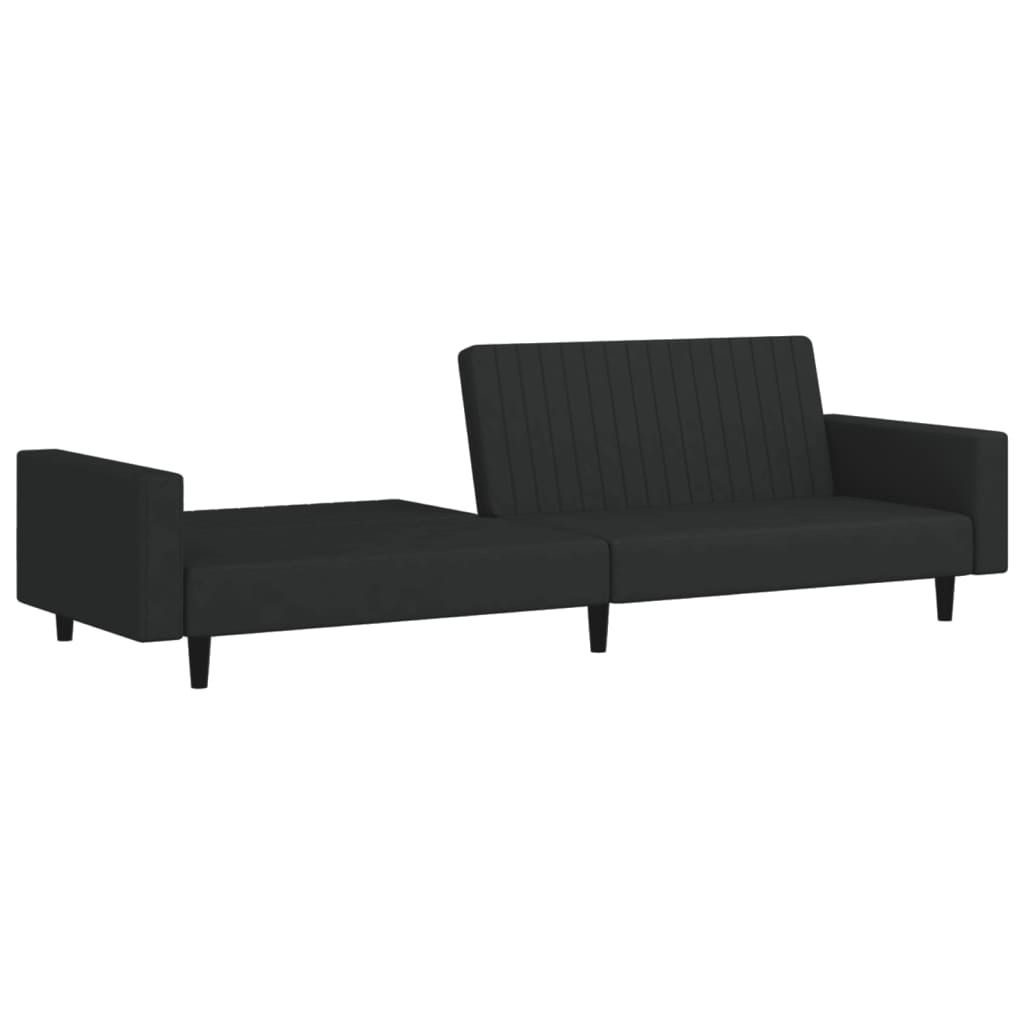 2-Seater Sofa Bed Black-Velvet