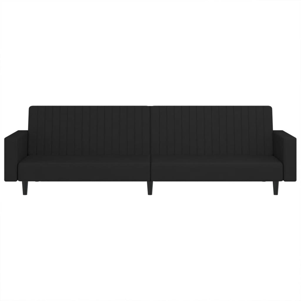 2-Seater Sofa Bed Black-Velvet