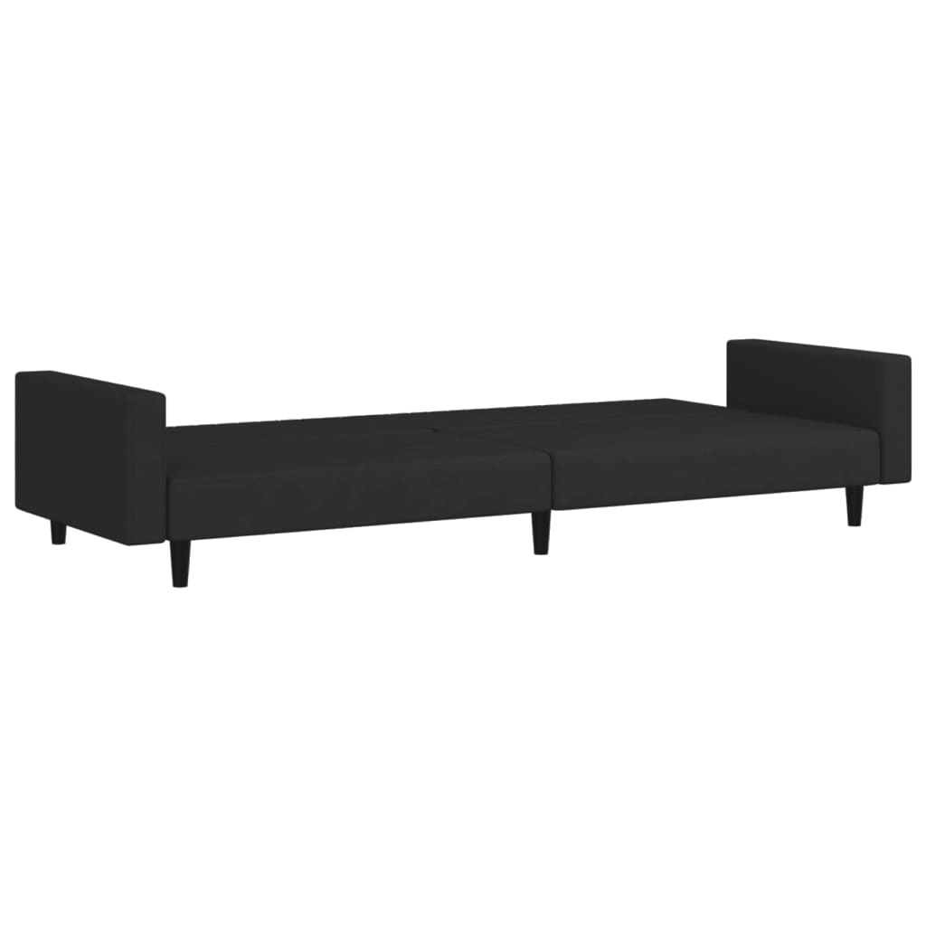 2-Seater Sofa Bed Black-Velvet
