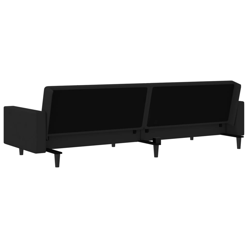 2-Seater Sofa Bed Black-Velvet