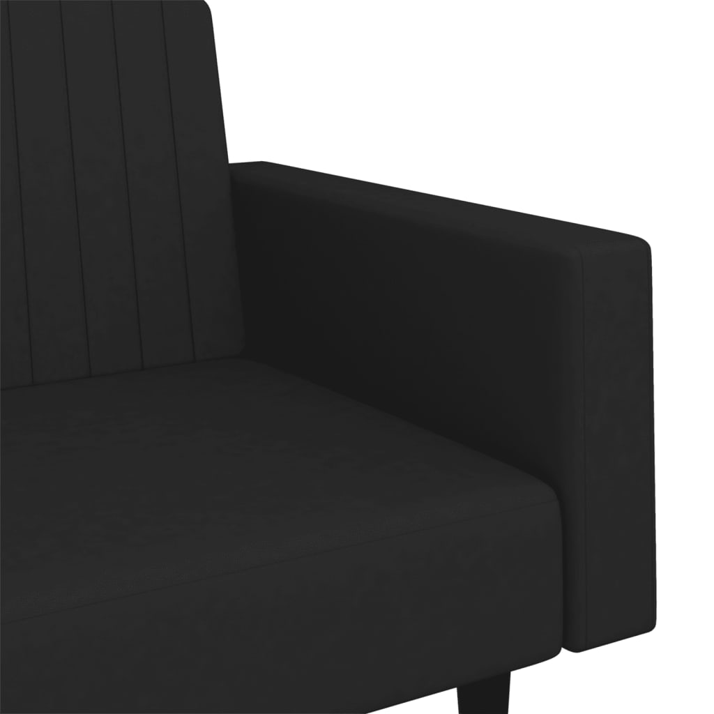 2-Seater Sofa Bed Black-Velvet