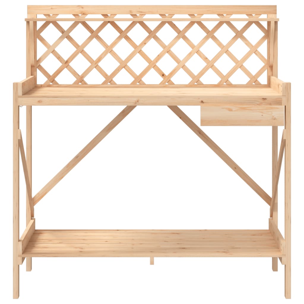 Potting Bench with Trellis Solid Wood Fir | Wood finish