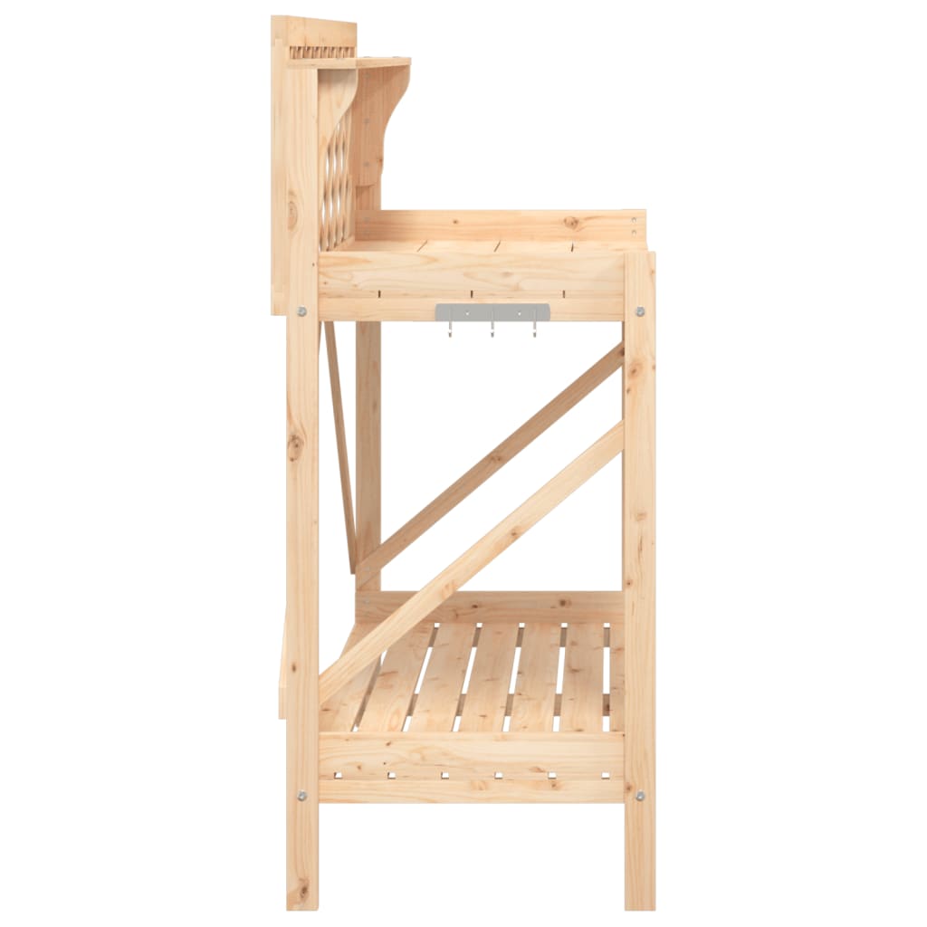 Potting Bench with Trellis Solid Wood Fir, Plant Stands