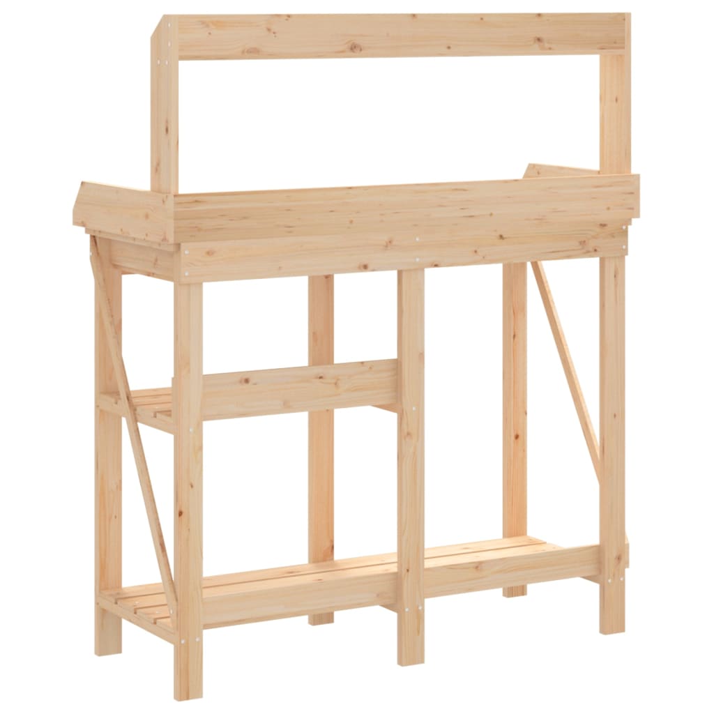 Potting Bench with Shelves Solid Wood Fir, Wood finish