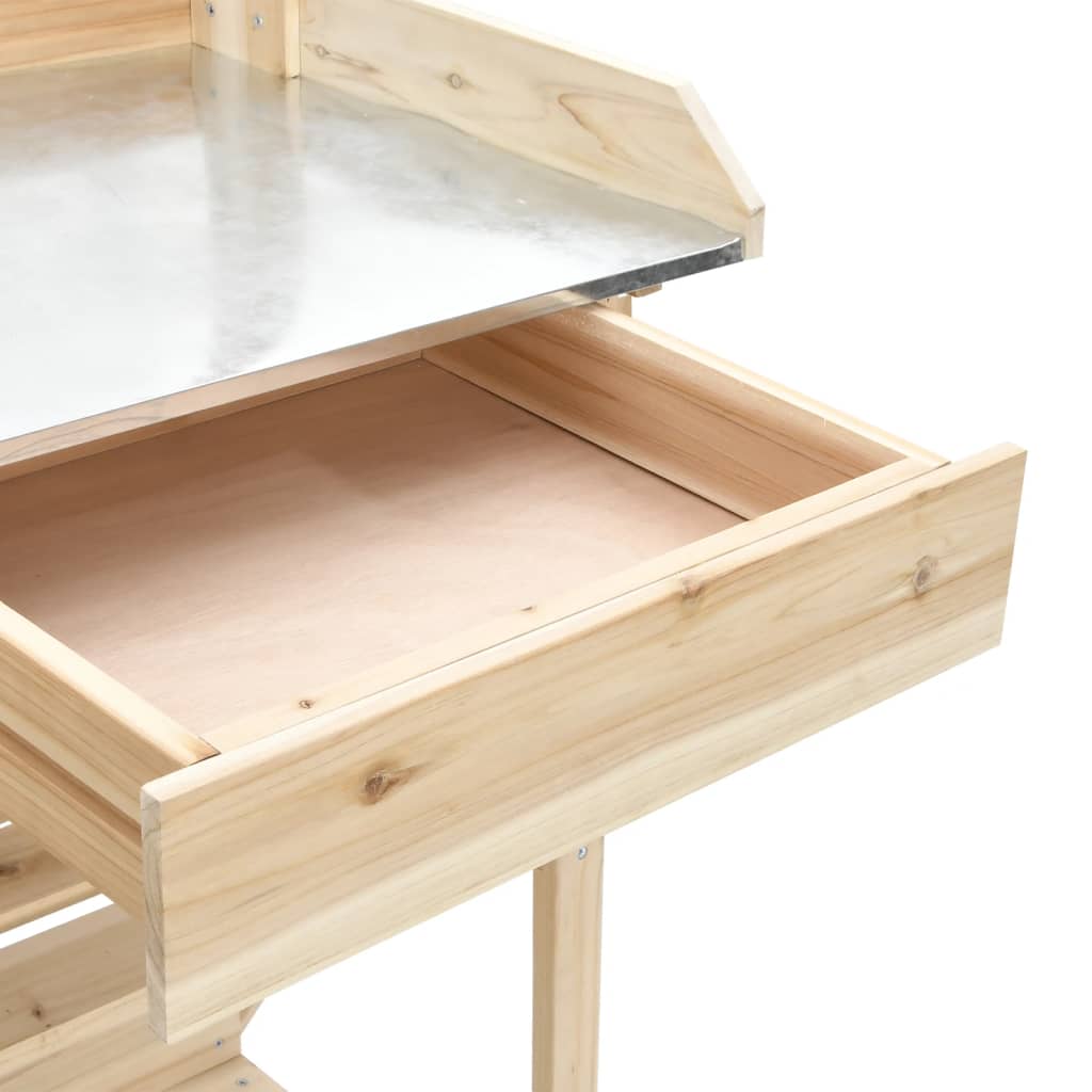 Potting Bench with Shelves Solid Wood Fir with Plant Stands