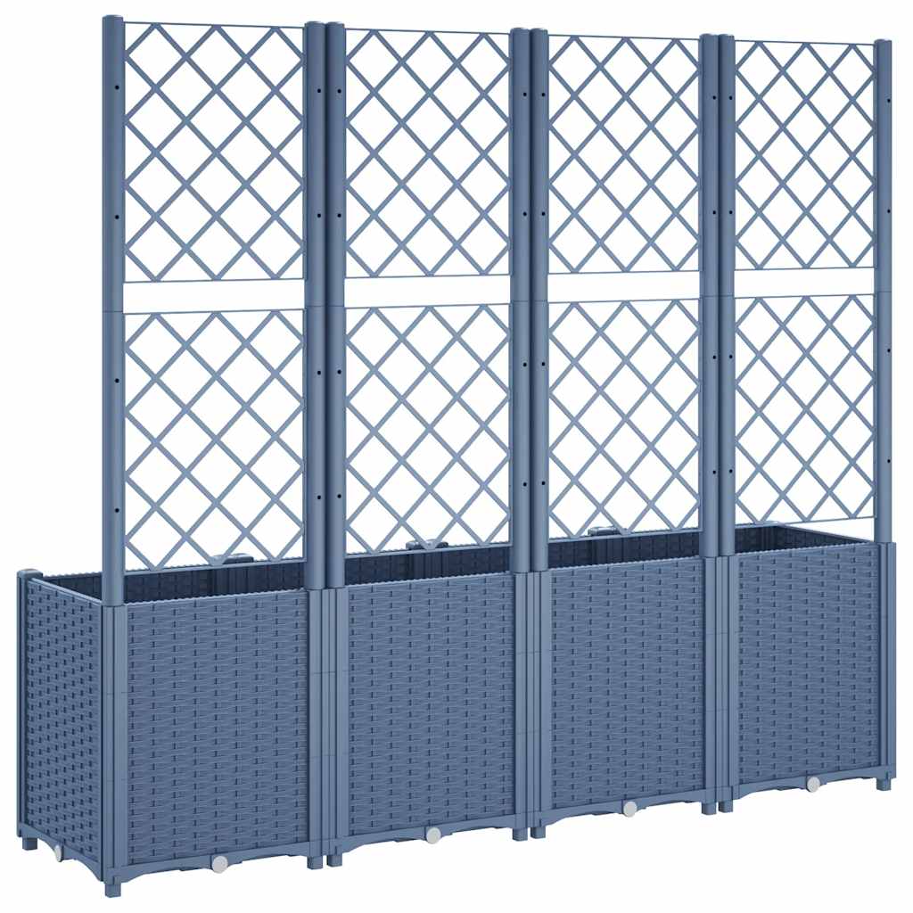 Garden Planter with Trellis - Grey