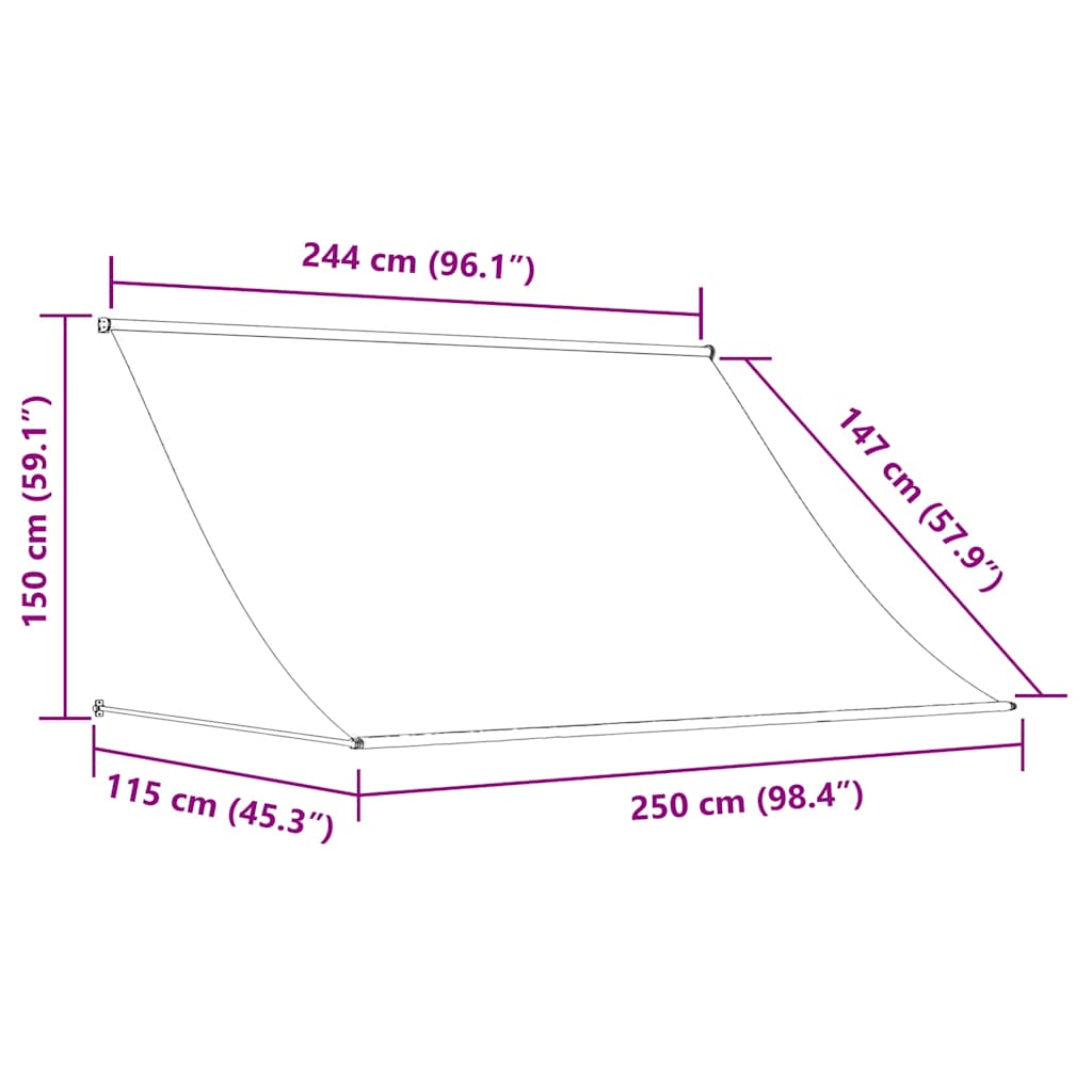 Retractable Awning Anthracite Fabric and Steel with Fabric finish