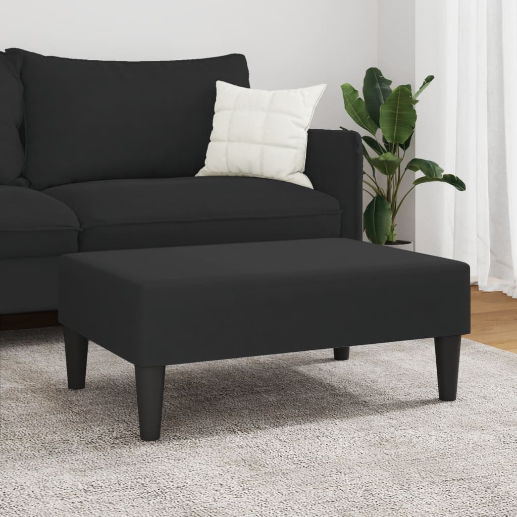Footstool Black Velvet | Velvet finish