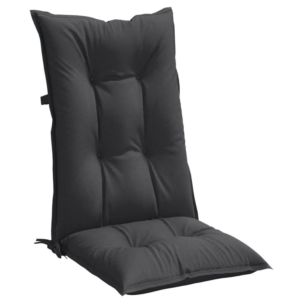 Fabric finish - Highback Chair Cushions 6 pcs Melange Anthracite Fabric
