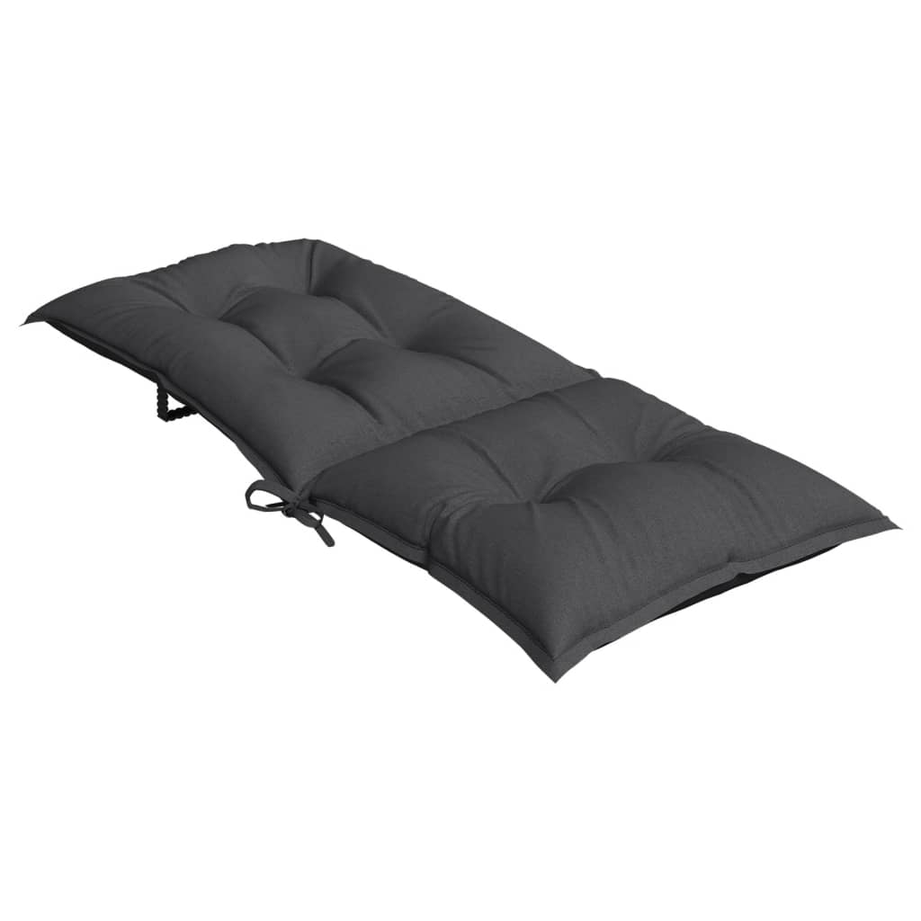 Highback Chair Cushions 6 pcs Melange Anthracite Fabric | Chair & Sofa Cushions