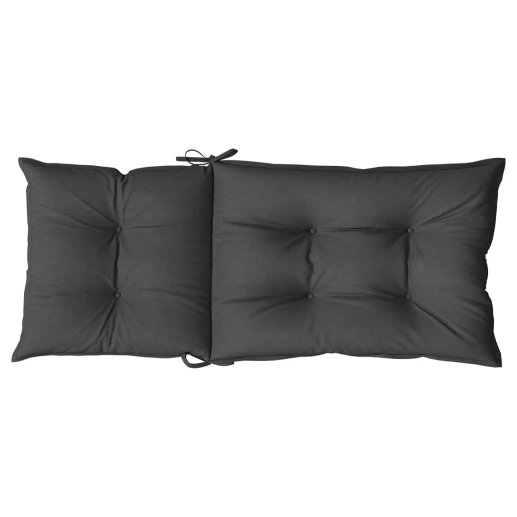 Highback Chair Cushions 6 pcs Melange Anthracite Fabric | 6 Pcs