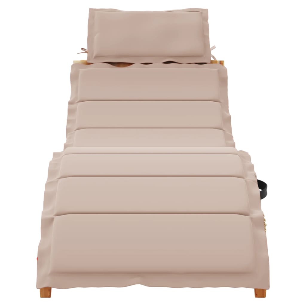 Sun Loungers - Sun Lounger with Cushion Taupe Solid Wood Acacia
