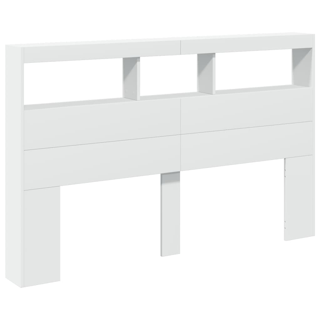 LED Headboard Cabinet White 160cm | Simpledeals