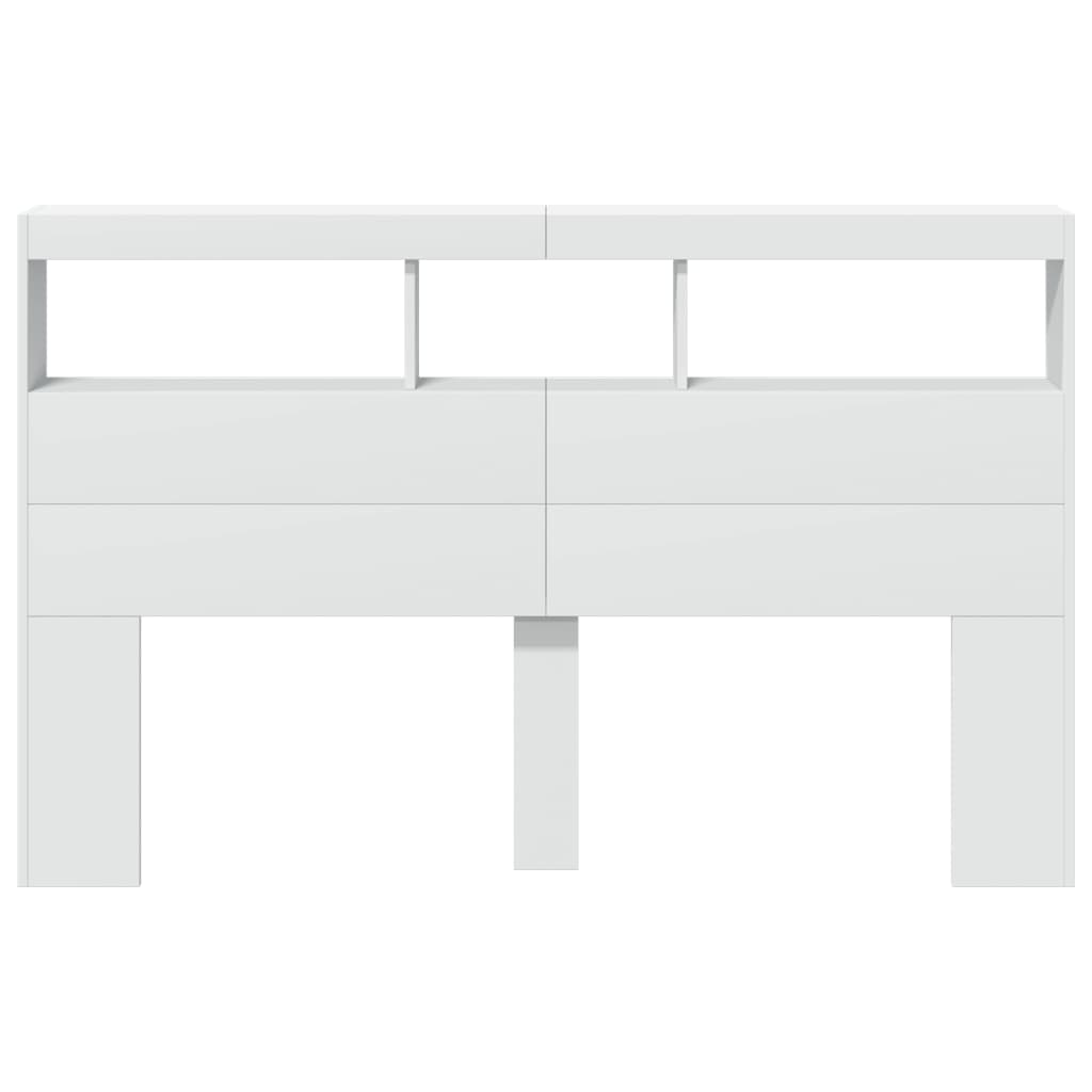 LED Headboard Cabinet White 160cm | Simpledeals