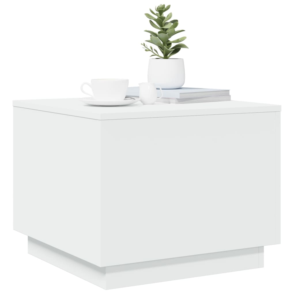 Coffee Table with LED Lights White, Accent Coffee Tables